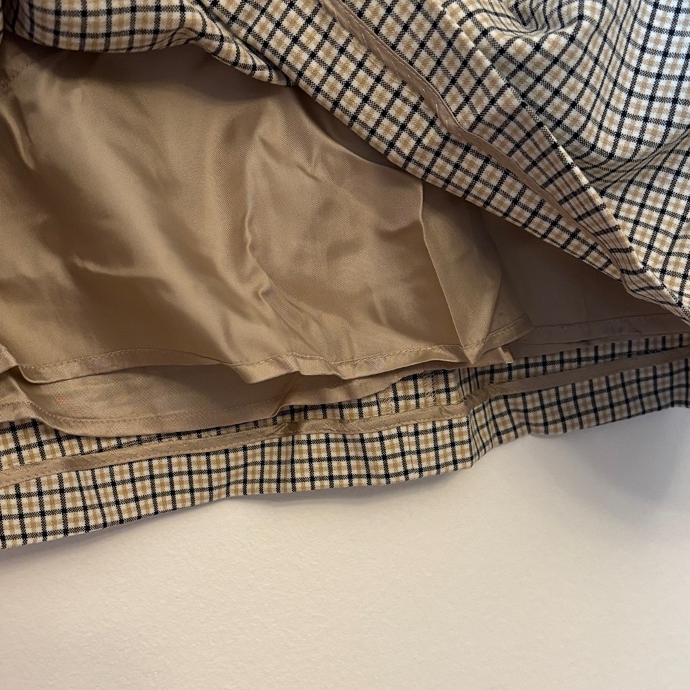 Wilfred Aritzia Black, Tan, and White Grid Mini Skirt - Picture 4 of 5